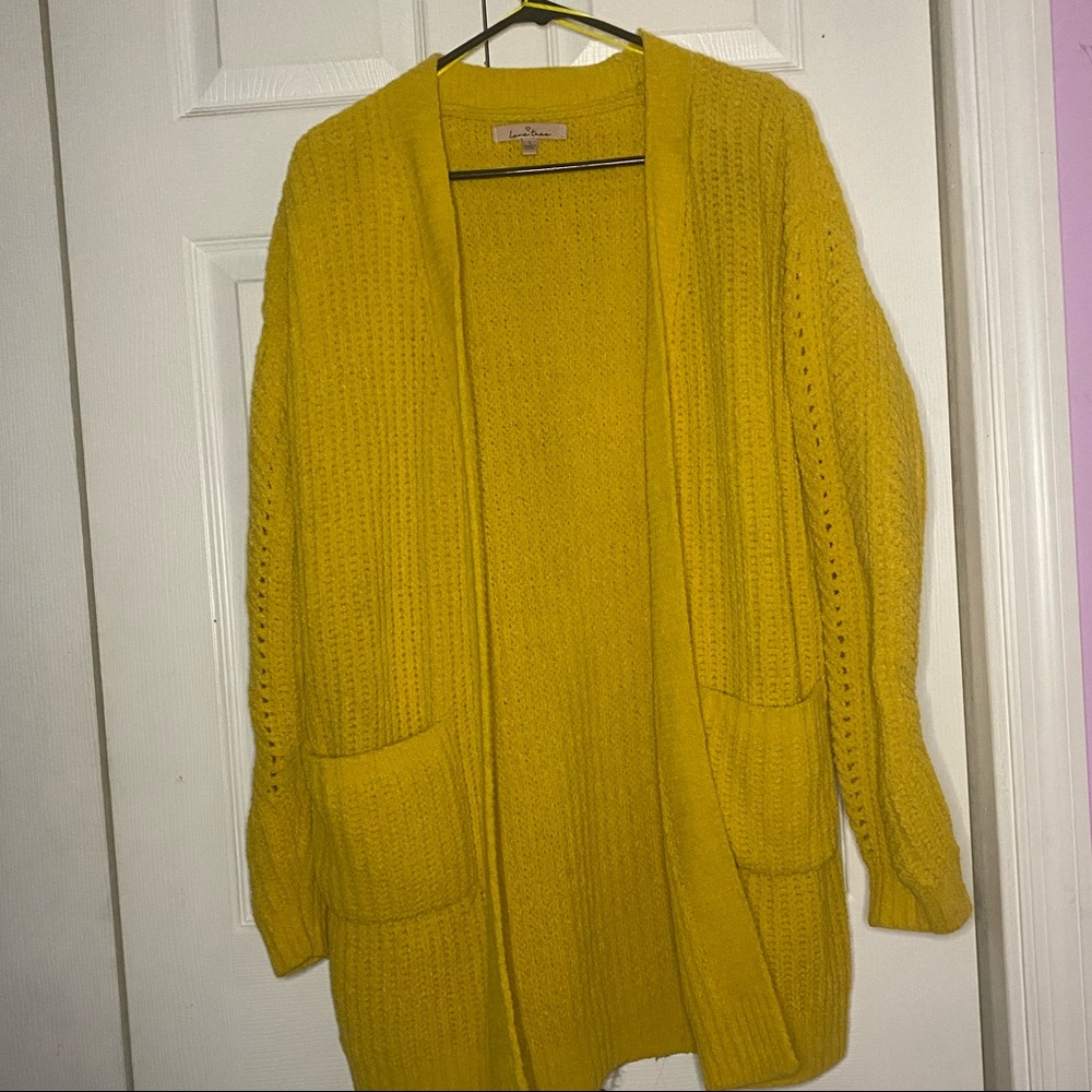 Love tree Yellow knitted cardigan